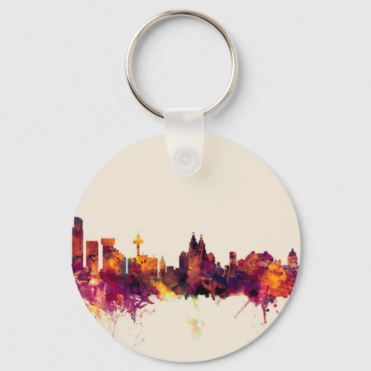 Liverpool England Skyline Sleutelhanger (Voorkant)