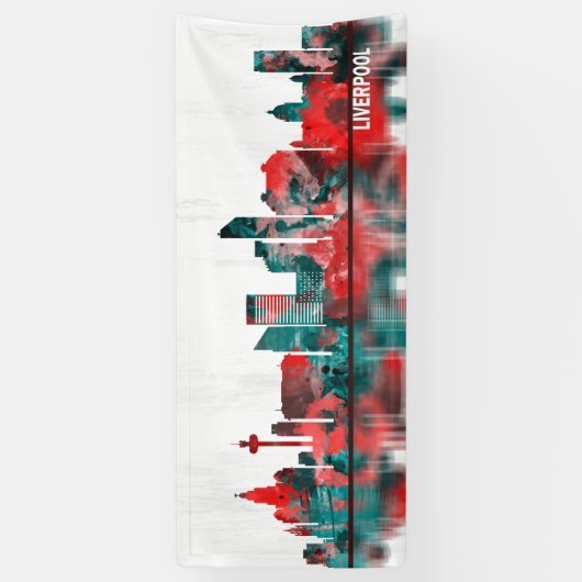 Liverpool England Skyline Spandoek (Verticaal)