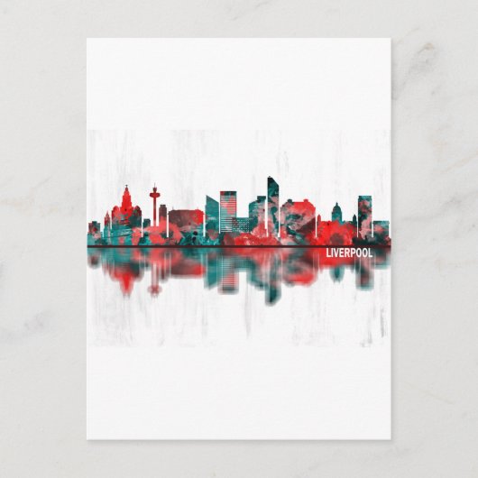Liverpool England Skyline Uitnodiging Briefkaart (Voorkant)