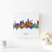 Liverpool England Skyline Vierkante Klok (Huis)