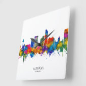 Liverpool England Skyline Vierkante Klok (Hoek)