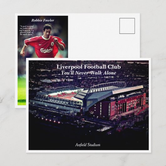 Liverpool FC Legend-reeks — Robbie Fowler Briefkaart (Voorkant / Achterkant)