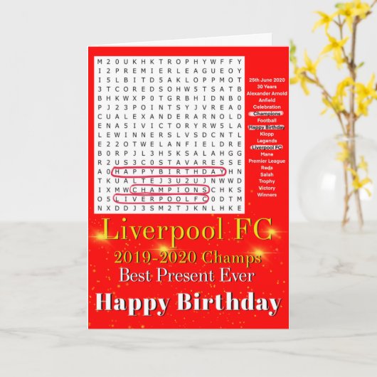 Liverpool-Football-verjaardagskaart Kaart (Gele Bloem)