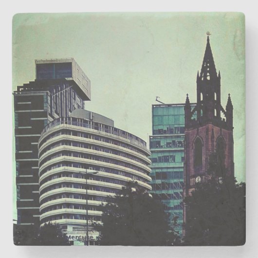 Liverpool gebouwen stenen onderzetter (Voorkant)