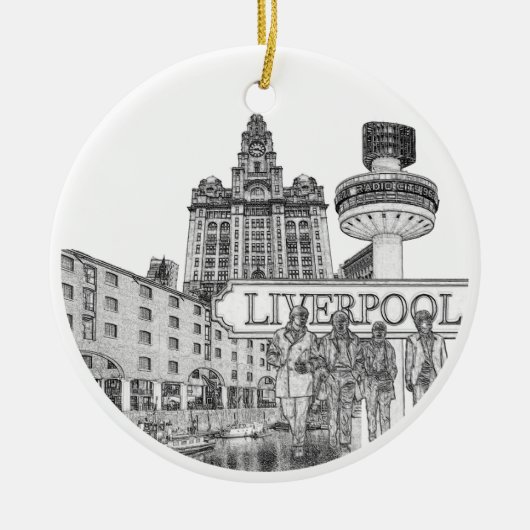 Liverpool kerstbal keramisch ornament (Voorkant)