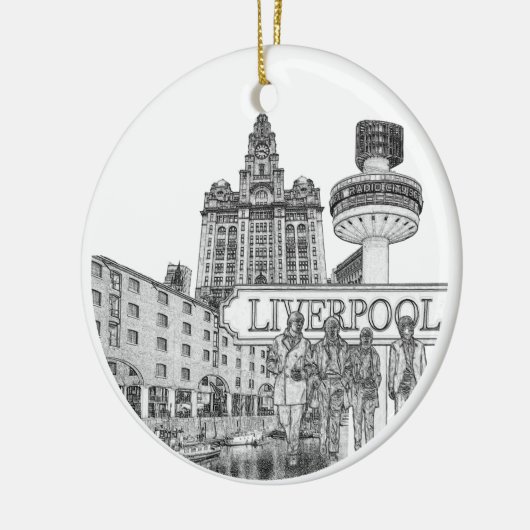 Liverpool kerstbal keramisch ornament (Links)