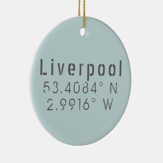 Liverpool Latitude Longitude Keepomwille Keramisch Ornament (Rechts)