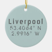 Liverpool Latitude Longitude Keepomwille Keramisch Ornament (Voorkant)