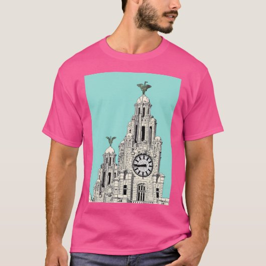 Liverpool Lever Building Travel Print T-shirt (Voorkant)