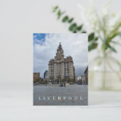 Liverpool Liver Building uitzicht briefkaart (Staand voorkant)