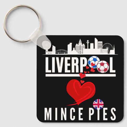 Liverpool Loves Mince Pies (voor- en achterkant) Sleutelhanger (Voorkant)