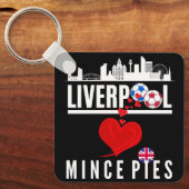 Liverpool Loves Mince Pies (voor- en achterkant) Sleutelhanger (Voorkant)