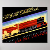 Liverpool Manchester Railway Vintage Poster (Voorkant)
