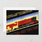 Liverpool Manchester Railway Vintage Poster Briefkaart (Voorkant / Achterkant)