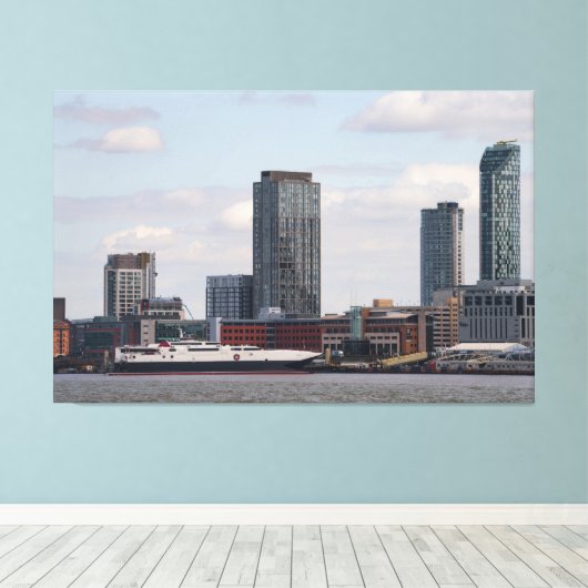 Liverpool Mersey Ferry Dock Canvas Afdruk (Insitu (Houten vloer))