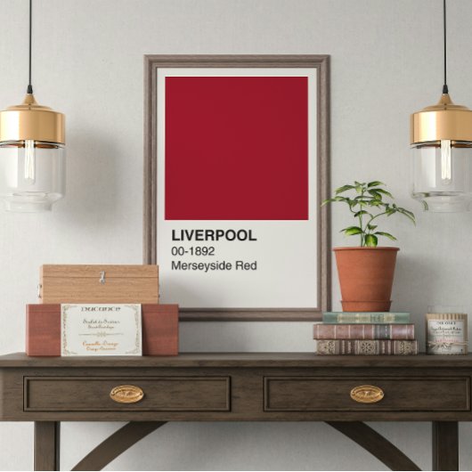 Liverpool Merseyside Red - White Border Perfect Poster