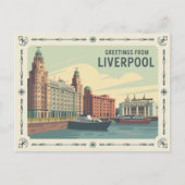 Liverpool Postcard Vintage Travel Briefkaart (Voorkant)