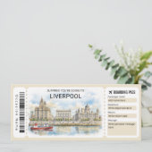 Liverpool Reis Instapkaart Ticket Kaart (Staand voorkant)