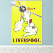 liverpool-reisposter canvas afdruk (Insitu (Houten vloer))