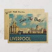 Liverpool Save the Date UK England Aankondigingskaart (Voorkant / Achterkant)