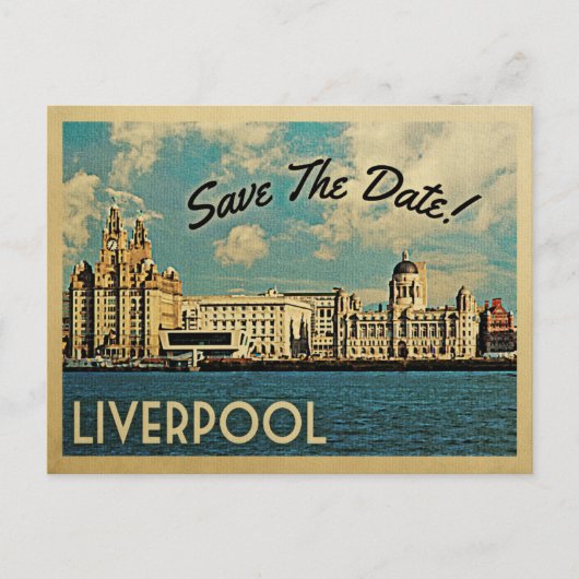Liverpool Save the Date UK England Aankondigingskaart (Voorkant)