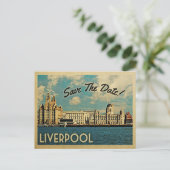 Liverpool Save the Date UK England Aankondigingskaart (Staand voorkant)