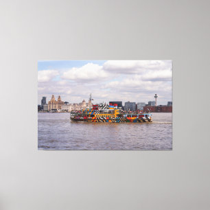Liverpool Skyline en Mersey Ferry Poster Canvas Afdruk