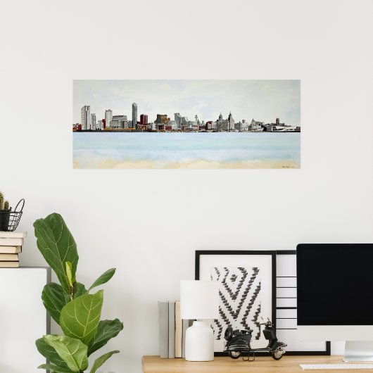 Liverpool Skyline Poster (Thuiskantoor)