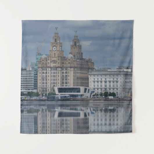 Liverpool Skyline Reflection Wandkleed (Voorkant)