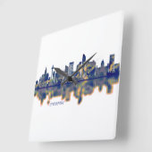 Liverpool Skyline Vierkante Klok (Hoek)