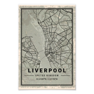 Liverpool unit kingdom map print poster canvas
