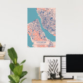 Liverpool - United Kingdom Breezy City Map Poster (Thuiskantoor)