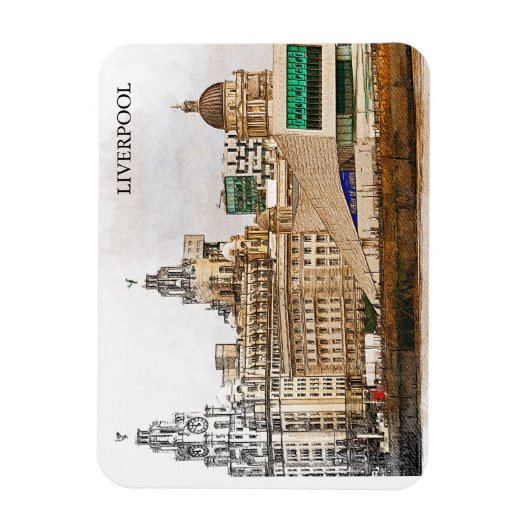 Liverpool United Kingdom City Uitzicht Magneet (Verticaal)
