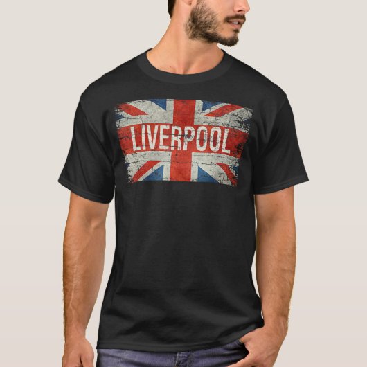 Liverpool Verenigd Koninkrijk Brits vlaggen  Souv T-shirt (Voorkant)