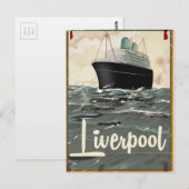 Liverpool vintage reisposter briefkaart (Voorkant / Achterkant)