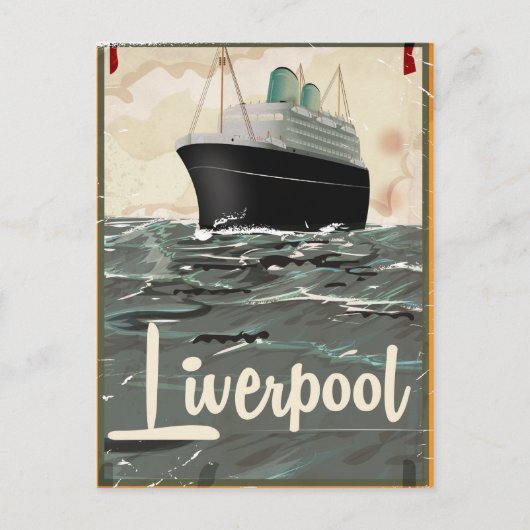 Liverpool vintage reisposter briefkaart (Voorkant)