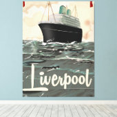 Liverpool vintage reisposter canvas afdruk (Insitu (Houten vloer))
