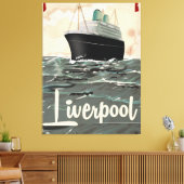 Liverpool vintage reisposter canvas afdruk (Insitu (Woonkamer))