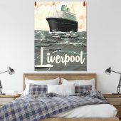 Liverpool vintage reisposter canvas afdruk (Insitu (Slaapkamer))