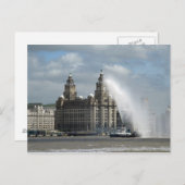 Liverpool voor het Liver Building - Briefkaart (Voorkant / Achterkant)
