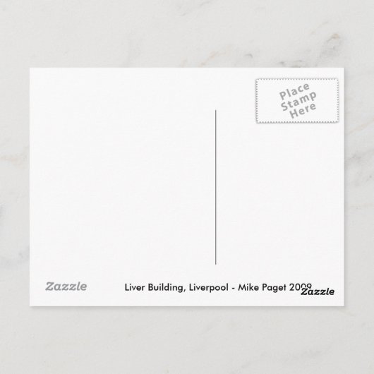 Liverpool voor het Liver Building - Briefkaart (Achterkant)