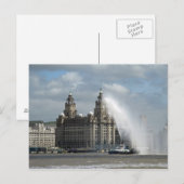 Liverpool voor het Liver Building - Briefkaart (Voorkant / Achterkant)