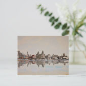 Liverpool voor het Liver Building - Briefkaart (Staand voorkant)