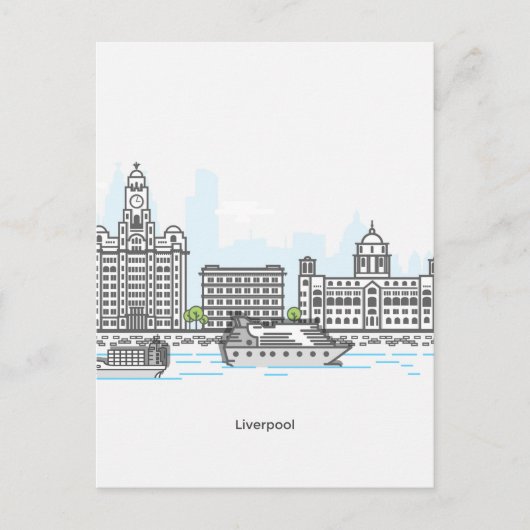 Liverpool Waterfront Briefkaart (Voorkant)