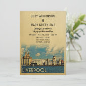 Liverpool Wedding Invitation UK Kaart (Staand voorkant)