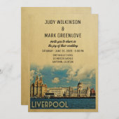 Liverpool Wedding Invitation UK Kaart (Voorkant / Achterkant)