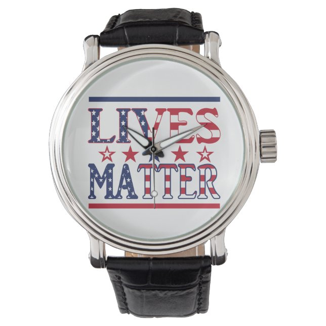 Lives Matter - Amerikaanse vlag Horloge (Voorkant)