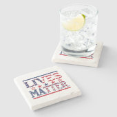 Lives Matter - Amerikaanse vlag Stenen Onderzetter (Zijkant)