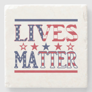 Lives Matter - Amerikaanse vlag Stenen Onderzetter