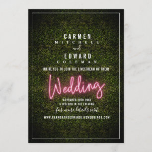 Livestream Virtual Wedding Neon Sign Boxwood Kaart